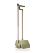 scooper and rake poles moving action up and down shows height adjustment