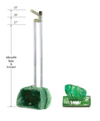 Dog Pooper Scooper with Rake & 50 Waste Bags - Adjustable, Ergonomic, Made in USA