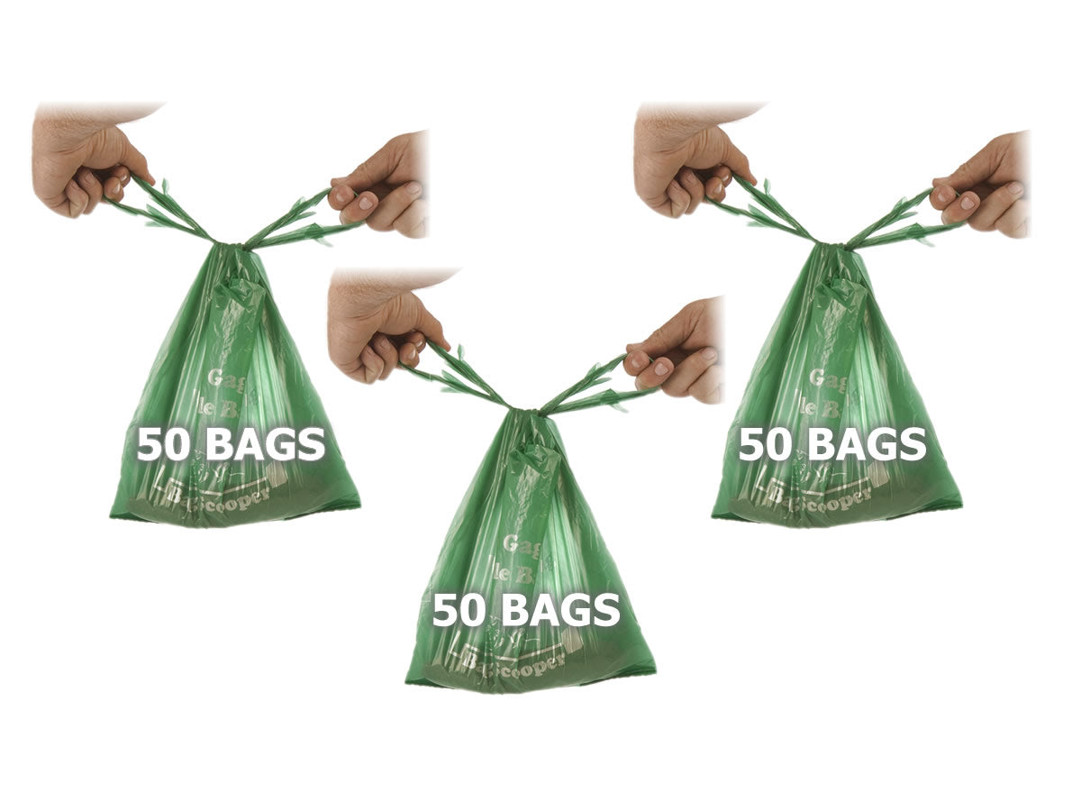 Dog waste bags bulk pack 150 count - three 50-count pouches