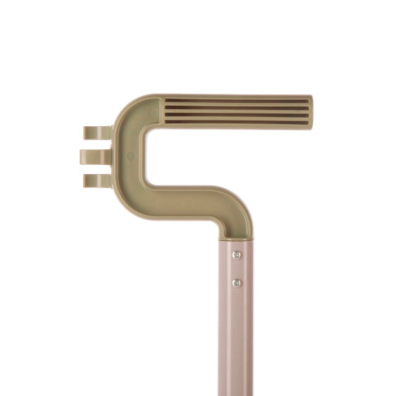 pole and handle connection close up with screw holes